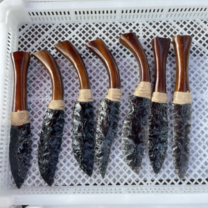 Coltello del Mago <span class=keywords><strong>in</strong></span> Ossidiana Nera, Cristallo Curativo Naturale, Spada di Cristallo per Decorazione, Vendita all'Ingrosso - Product Image 2
