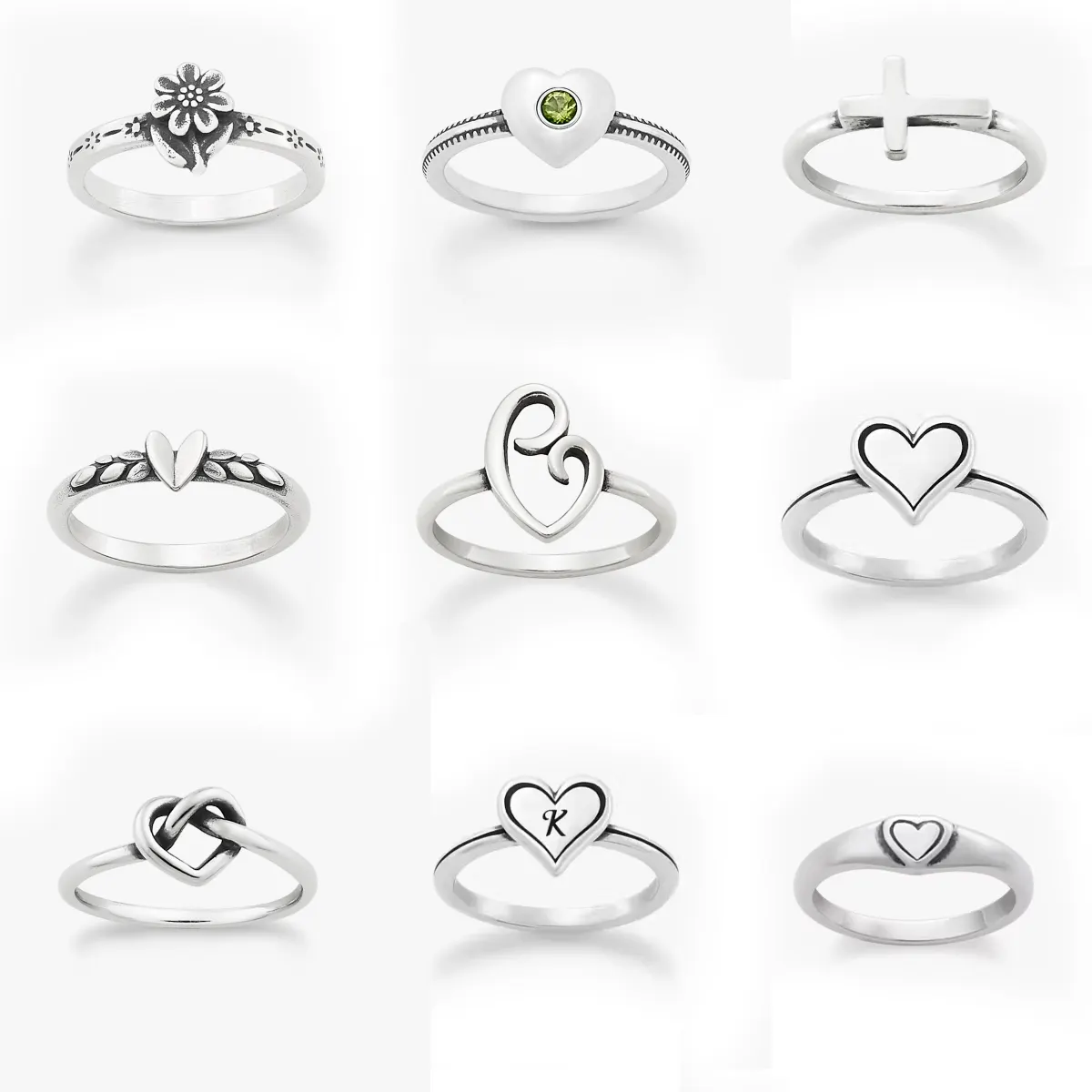 Оптовая Продажа 925 стерлингового серебра кольцо Новый Дизайн Сердце Бесконечность Кольцо античное серебро кольцо для женщин