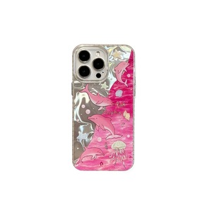 Capa Premium Pink <span class=keywords><strong>Dolphin</strong></span> para iPhone 17, com Design de Ondas Aquáticas para Proteção Aprimorada Contra Quedas - Product Image 6