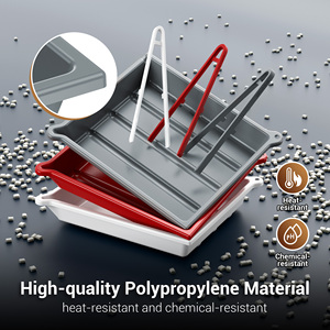 Plateau de développement JJC, nouveau design, résistant à la chaleur, en PP blanc/gris/rouge, pour le traitement des impressions photographiques et des films - Product Image 3