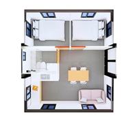 Maison conteneur extensible de luxe SKYLINE 20 pieds 40 pieds à vendre – Mini-maison préfabriquée, bureau modulaire en bois avec cuisine