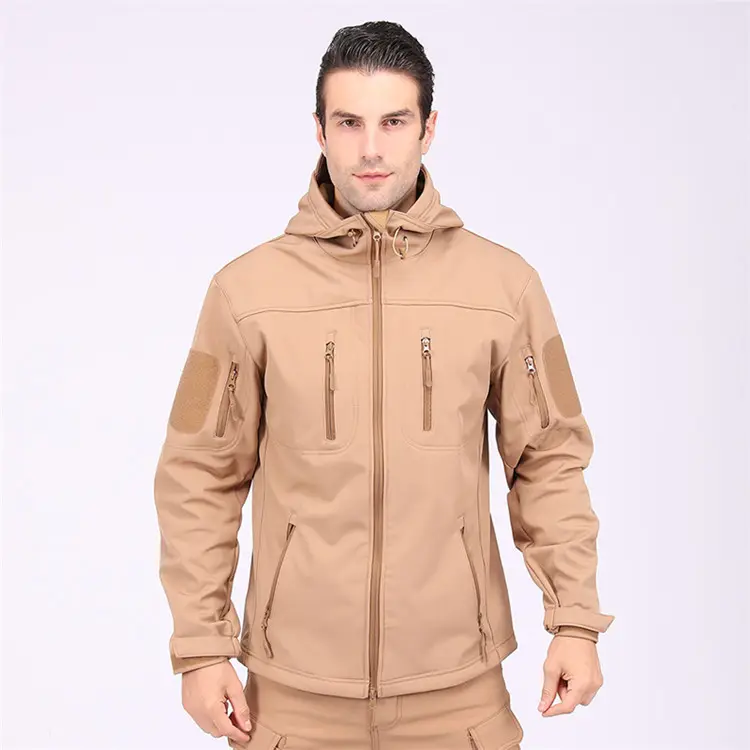 男性用タクティカルジャケットカモ防水ソフトシェルキャンプコート服