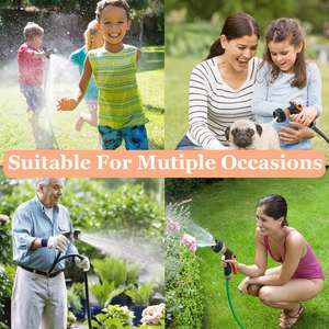 Pistola de agua multifuncional para jardín con cabezal de pulverización de patrones variables para lavado de autos, baño de mascotas y jardinería - Product Image 3