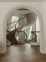 Escalier en colimaçon double hélice pour bâtiment commercial, escalier en spirale avec éclairage LED et garde-corps en verre