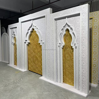 Décoration pour Événements de Mariage, Fournitures Style Moderne Maroc, Panneau LED de Fond en Acrylique Doré, Décoration Murale pour Scène de Mariage