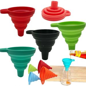 Entonnoir en silicone pliable multifonctionnel de qualité alimentaire - Ustensile de cuisine - Passe au lave-vaisselle - Écologique - Compatible micro-ondes et four - Product Image 1
