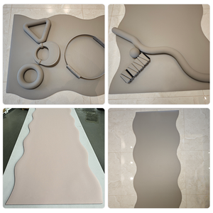 Tapete de Yoga Ecológico Antideslizante de PU de 5mm de Grosor, Tapete de Ejercicio Ovalado Ondulado para Pilates, Tapete de Goma Natural con Excelente Absorción para el Hogar - Product Image 4