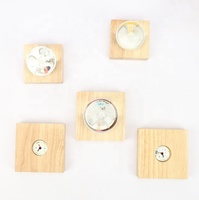 Base de lampe carrée en cristal en bois massif avec décoration créative de la maison, prise USB de Noël, boule décorative de chambre à coucher à LED
