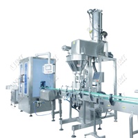 Ligne de remplissage de poudre de bouteilles en plastique LWT avec machine de remplissage et d'étiquetage automatique à double tête de précision