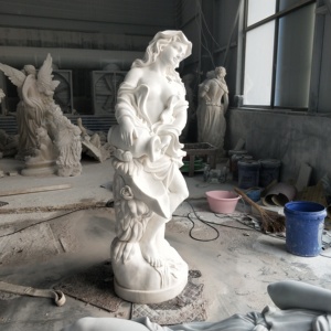 Stile moderno a grandezza naturale angelo alato in marmo scultura statuaria da <span class=keywords><strong>giardino</strong></span> all'aperto decorazione statuetta - Product Image 5