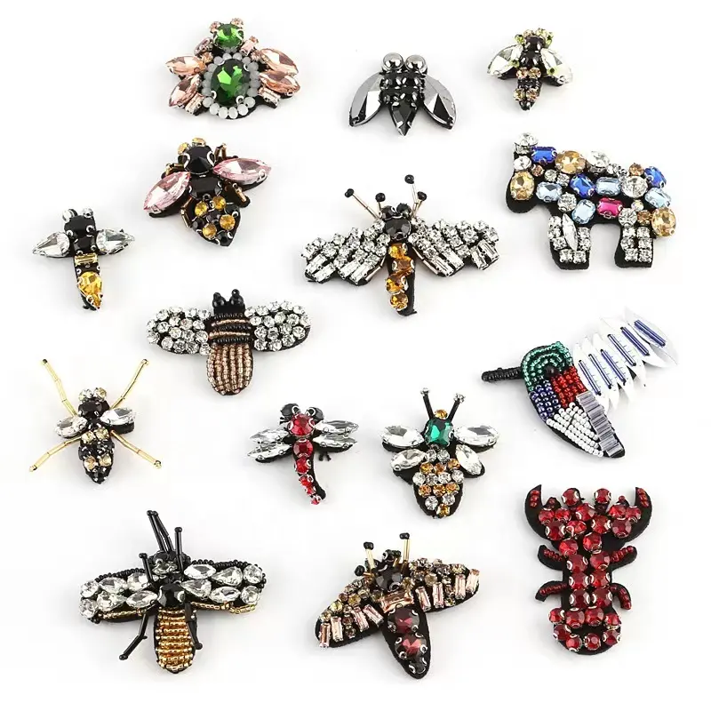 New arrival garment accessories hand beaded appliques animal beaded patch applique for shirt