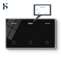 Interruttore a Muro WiFi con Cornice Metallica Standard USA, Display LED per Nome, Controllo Remoto tramite App Tuya Smart Life, Interruttore Touch in Vetro