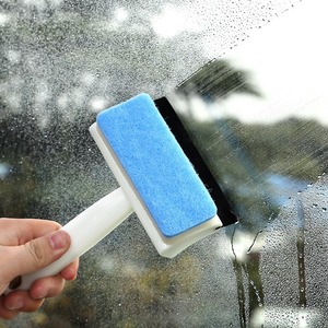 Glass <b>Cleaning</b> <b>Scraper</b> With Sponge Brush For Bathroom Window Squeegee Single Sided Wipe Manual Cleaner - Product Image 3