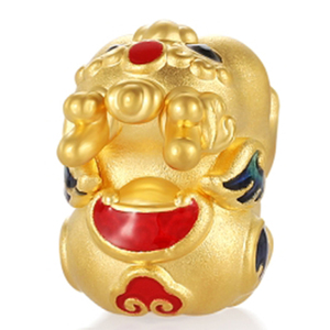 สร้อยข้อมือสไตล์จีนระดับไฮเอนด์สีทอง24K 5D สีทองคำบริสุทธิ์พร้อมพิกซี่สำหรับเป็นของขวัญ - Product Image 2