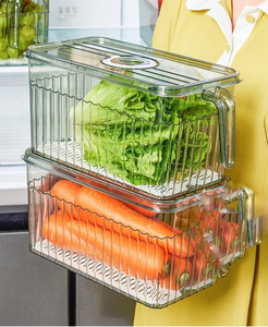 Kitchen Pantry Storage Organizers <b>Clear</b> PET Plastic Eco-Friendly Airtight Refrigerator Storage <b>Containers</b> with Lids and Handles - Product Image 3