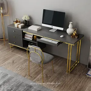 新款现代家居家具电脑办公室书房桌子带柜子reading桌