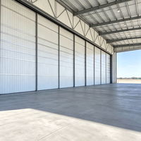 Hangar Prefabricado de Acero Galvanizado en Caliente para Aviones Privados, Paneles Aislantes de Doble Capa, Diseño Moderno, Resistente al Fuego