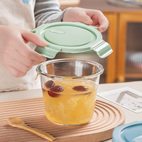 Ensemble de vaisselle en verre trempé avec couvercle à verrouillage, pour la cuisine, récipient alimentaire, ensemble de vaisselle, bol pour four à micro-ondes, mini boîte de rangement pour le stockage