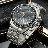 Jam Tangan Kronograf Quartz Multifungsi Fashion Kustom dari Baja Tahan Karat 316L dengan Fitur Hari/Tanggal, Timer, dan Bezel Digital, Mesin Jepang VK63A