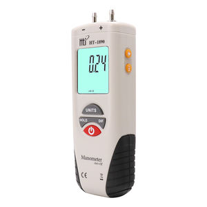 Manomètre différentiel numérique à grand écran LCD pour salle blanche, double port, pour la mesure de la différence de pression - Product Image 4