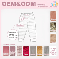 Pantalon de jogging rayé de Noël en coton doux pour enfants, pantalon de nuit à taille élastique pour garçons et filles, bas de pyjama à revers pour tout-petits
