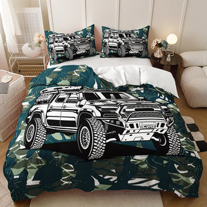 Ensemble <span class=keywords><strong>de</strong></span> literie pour enfants Monster Truck garçon dessin animé <span class=keywords><strong>Housse</strong></span> <span class=keywords><strong>de</strong></span> <span class=keywords><strong>couette</strong></span> 3 pièces Tissu en microfibre écologique Personnalisé - Product Image 6