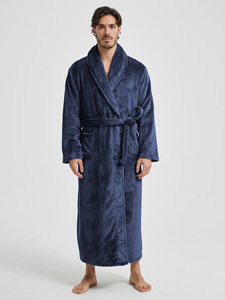 Vente en gros nouvelle Robe du matin Offre Spéciale vêtements de nuit en flanelle pour hommes avec col rabattu chemise de nuit transfrontalière pour couples <span class=keywords><strong>peignoir</strong></span> - Product Image 6