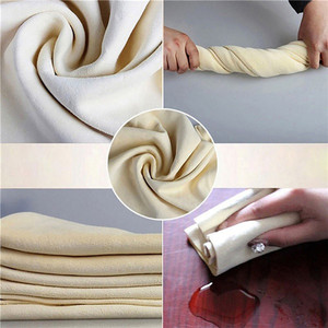 Chiffon de nettoyage de voiture en <span class=keywords><strong>cuir</strong></span> véritable, séchage rapide, <span class=keywords><strong>serviette</strong></span> Shammy non pelucheuse, super absorbante pour le lavage, sans traces de daim. - Product Image 4