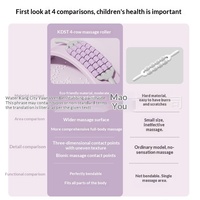 Bâton de massage en PP pour enfants, 465 mm, pour la relaxation du dos et des jambes, avec rouleau à picots pliable à quatre rangées