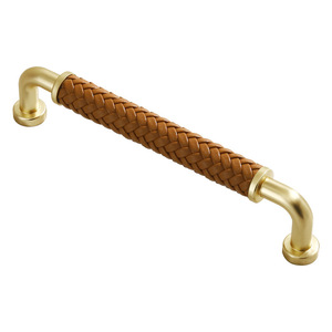 Tiradores Modernos de Cuero Trenzado para Muebles, Forma de Barra de Aleación de Zinc, Duraderos, para Cajones y Puertas de Cocina y Armarios - Product Image 4