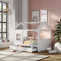 Cadre de lit pour tout-petit en bois massif moderne européen avec protection contre les chutes pour meubles de chambre à coucher