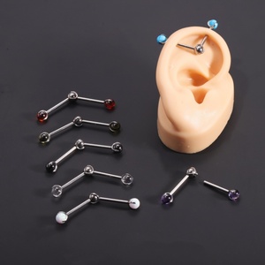 YW nuevo diseño G23 titanio dos vías bola móvil girar pendientes espiral cuerpo Piercing joyería 1, 6X14MM tamaño al por mayor - Product Image 2