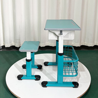 Ensemble de bureau et chaise modulaires ajustables en MDF écologique pour enfants, mobilier de classe pour l'école primaire, vente en gros, OEM