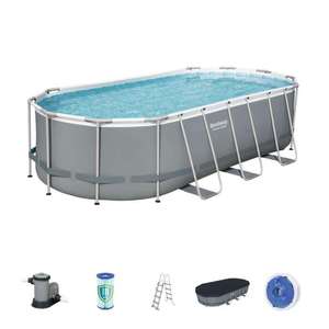 5,49 M X 2,74 M X 1,22 M <span class=keywords><strong>Power</strong></span> <span class=keywords><strong>Steel</strong></span> Juego de <span class=keywords><strong>piscina</strong></span> sobre el suelo <span class=keywords><strong>Piscina</strong></span> <span class=keywords><strong>ovalada</strong></span> familiar para adultos - Product Image 2