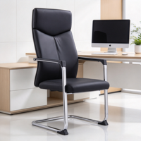 Chaise de visiteur moderne en maille, avec pieds en arc fixes, accoudoirs réglables, assise en tissu et base en fer, pour bureau, réception et formation (vente en gros)