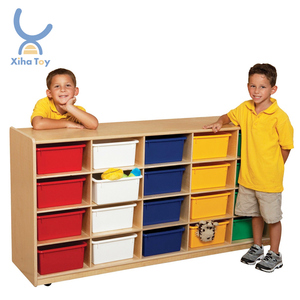 Armoire de rangement à plateau profond pour maternelle Montessori Meubles de garderie Préscolaire <span class=keywords><strong>Coffre</strong></span> à tiroirs Pépinière Centre d'apprentissage précoce - Product Image 1