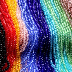 Perles OLeeya facettées scintillantes en vrac, perles rondelles bicones en verre cristal AB avec trou pour la fabrication de bijoux et colliers DIY - Product Image 5
