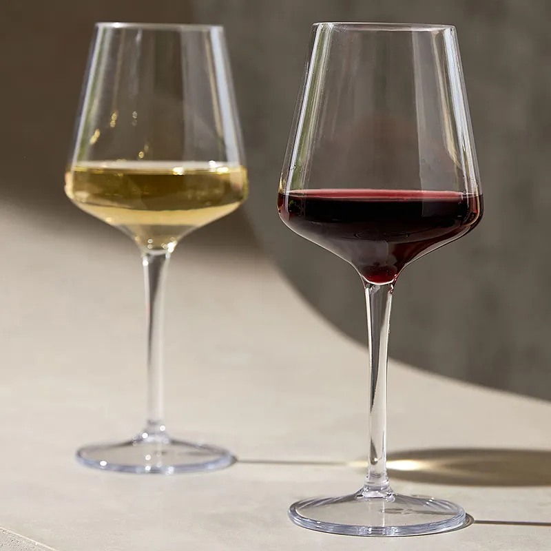 Michley óculos de vinho branco tritan, óculos de vinho de 445ml, tigela quadrada, bordeaux