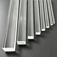 Barre carrée en acrylique PMMA extrudé transparent coloré, vente en gros d'usine, barre coulée sur mesure pour la décoration lumineuse LED