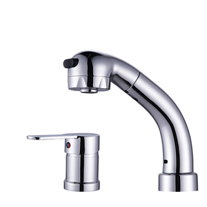 Basin Faucet Single Handle Pull Out <b>Spray</b> 2 Hole Deck <b>Mounted</b> Ceramic Valve Core - Product Image 4