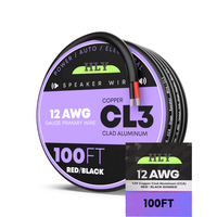 Câble audio pour haut-parleur 12/2 AWG CL3, pour installation murale, extérieur, enterré, blanc, 250 pieds