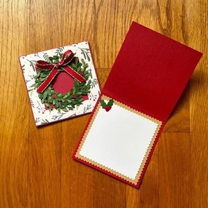 Christmas Wreath Greeting Card <b>Handmade</b> <b>Paper</b> Rectangle Matte Varnish Festival Holiday Card - Product Image 2