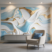 Panneau mural et plaque décorative en marbre alternatif pour hall intérieur, feuille de marbre PVC avec revêtement UV