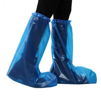 Surbotte de couverture de botte de chaussure imperméable jetable de PE bleu vétérinaire