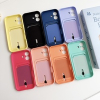 Étui Portefeuille Couleur Unie pour iPhone 15 16 17 Pro Max 14 13 Plus 12 11 Pro avec Porte-Cartes en TPU – Coque de Téléphone Mobile