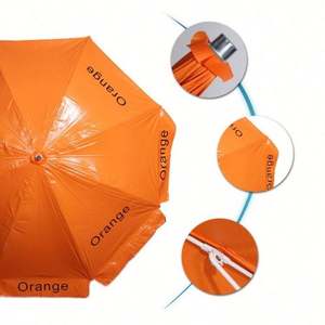 Parasol promotionnel extérieur personnalisable en fer/acier inoxydable de 180 cm de diamètre, pliable, pare-soleil pour plage et terrasse - Product Image 4
