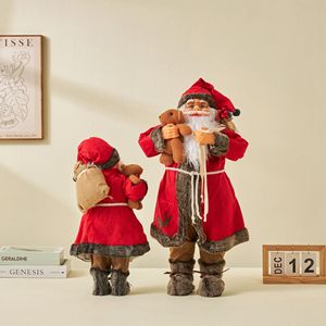 DAMAI Santa Claus Ornaments Christmas Decorations Red Brown Standing Christmas Dolls Santa Claus for Christmas Decoration - Product Image 3