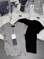 T-shirt décontracté pour femme, style américain, coupe slim, épaules tombantes, été, coton/fibre de bambou ; col rond, manches courtes douces et ajustées