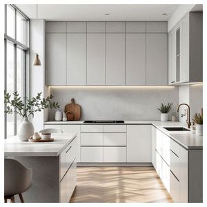 Prima Modern Modular <strong>Kitchen</strong> Cabinet Melamine Wooden Base Wall <strong>Cupboard</strong> Moisture Proof Custom Size Apartment <strong>Kitchen</strong> Cabinet - Product Image 2