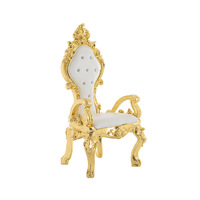 Fauteuil de luxe doré en plastique à boutons, style européen, dossier haut, pour décoration de mariage, hôtel haut de gamme, club-house, banquet régale